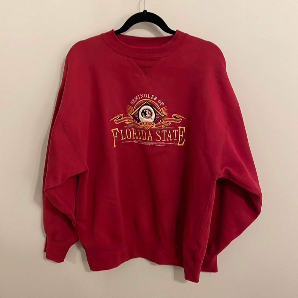 Vintage Embroidered Florida State University FSU Sweatshirt Large
